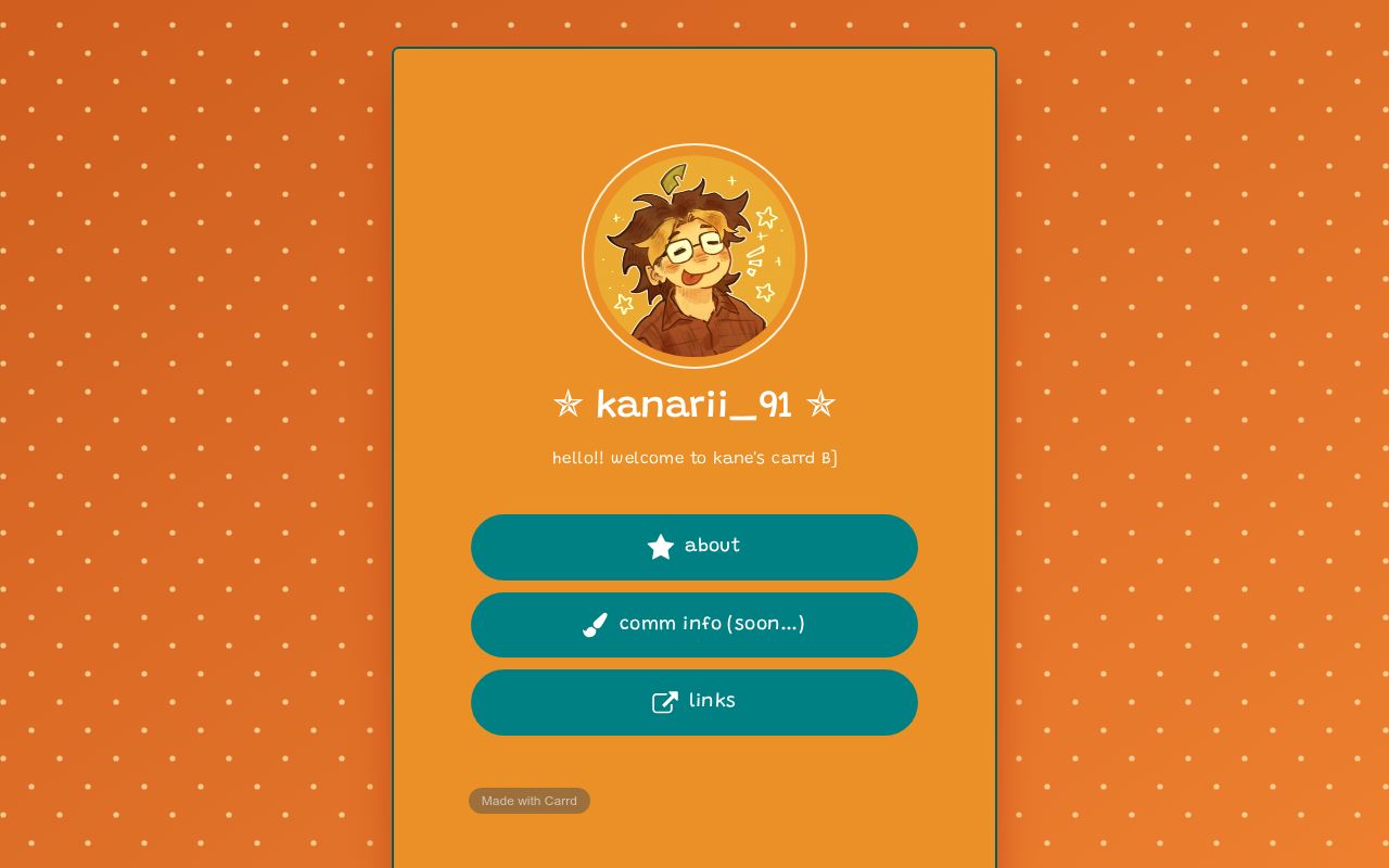 Screenshot of the kaney carrd wahoo